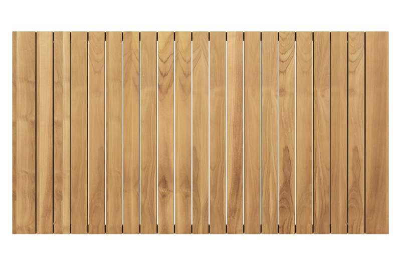 Table basse Verato en aluminium noir et teck naturel - Lg 163 x larg. 88 x H 41 cm