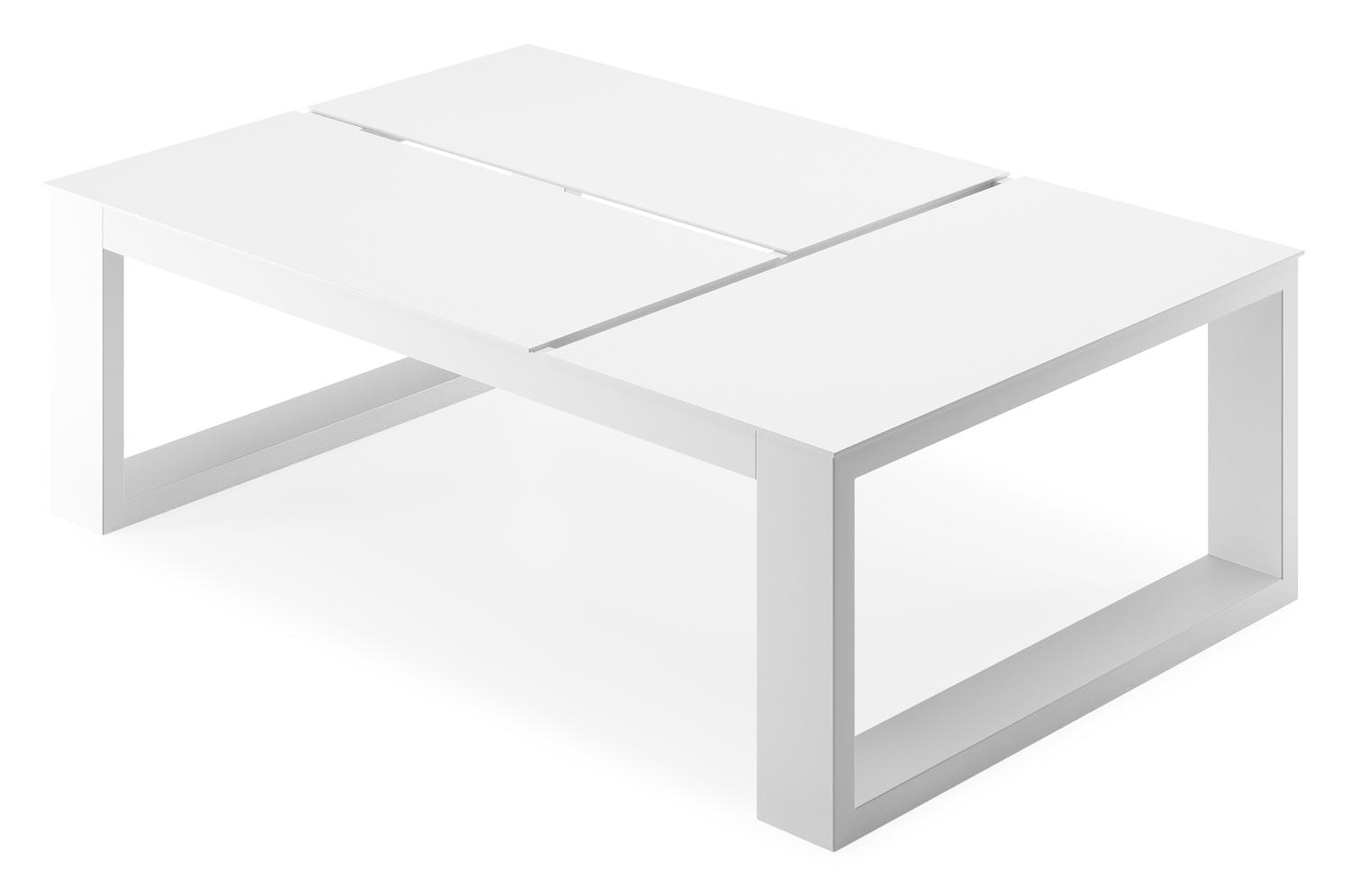 Verato loungetafel in wit aluminium - L 120 x B 80 x H 39,5 cm