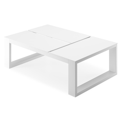 Verato loungetafel in wit aluminium - L 120 x B 80 x H 39,5 cm