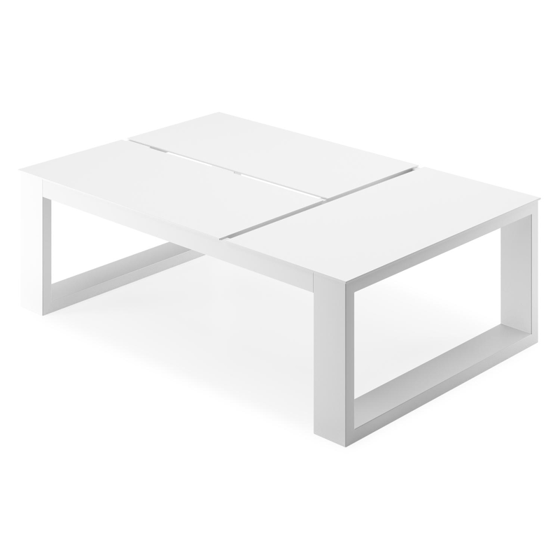 Verato loungetafel in wit aluminium - L 120 x B 80 x H 39,5 cm