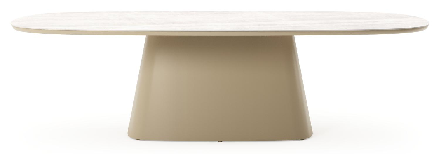 Amico tuintafel bombo xl in beige aluminium en volkeramiek Taj Mahal - L 270 x B 148 x H 73.5 cm