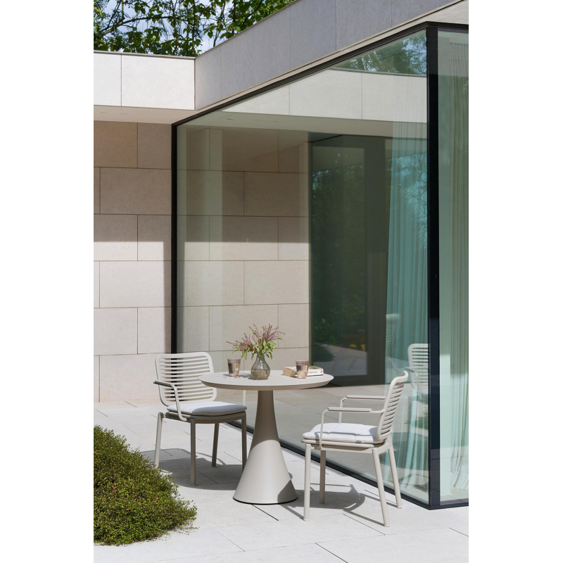 Fano tuintafel rond in beige aluminium - Dia. 85 cm