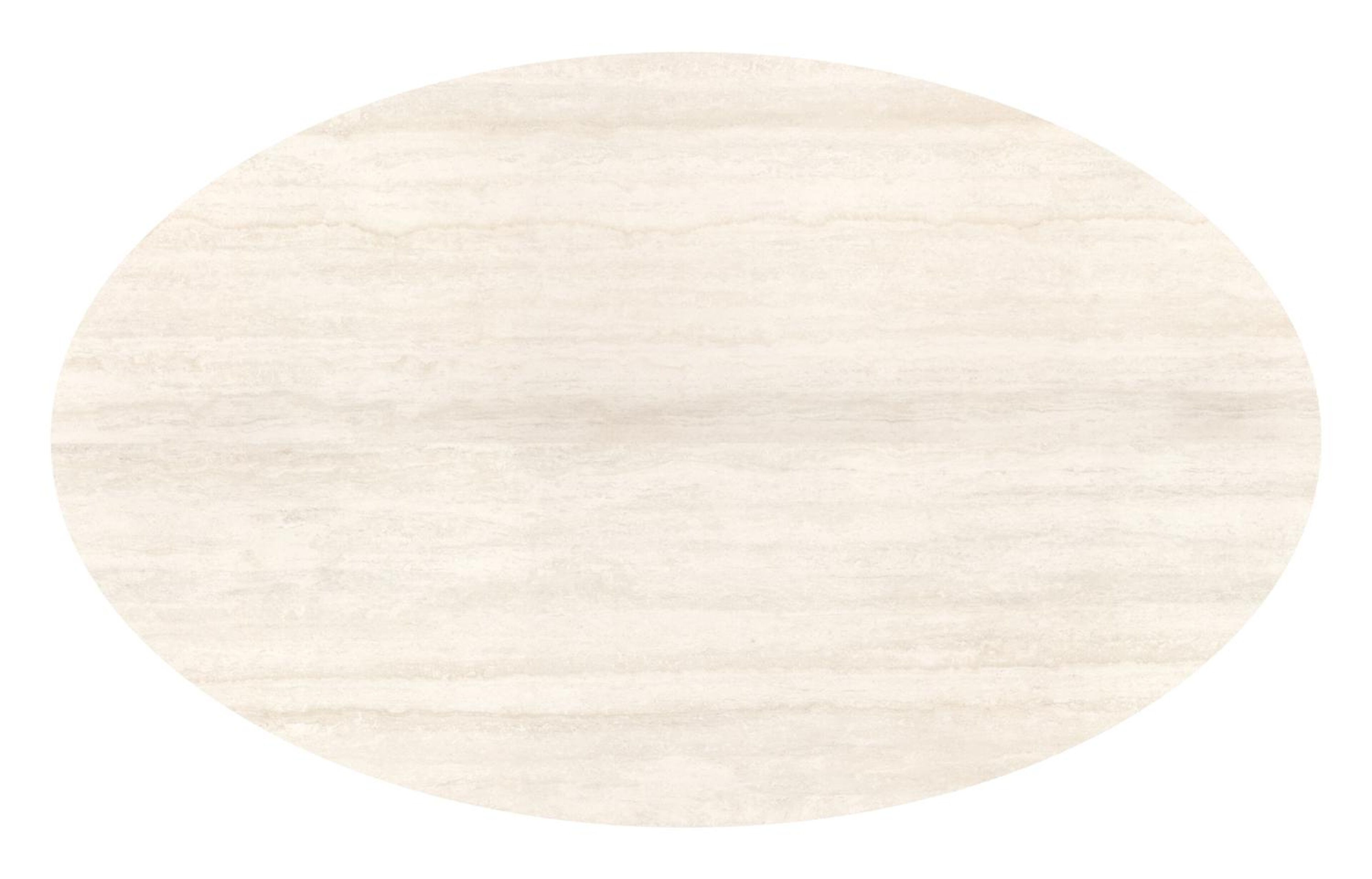 Fano tuintafel ovaal in wit aluminium en volkeramiek Travertino Bianco - L 180 x B 110 x H 74 cm