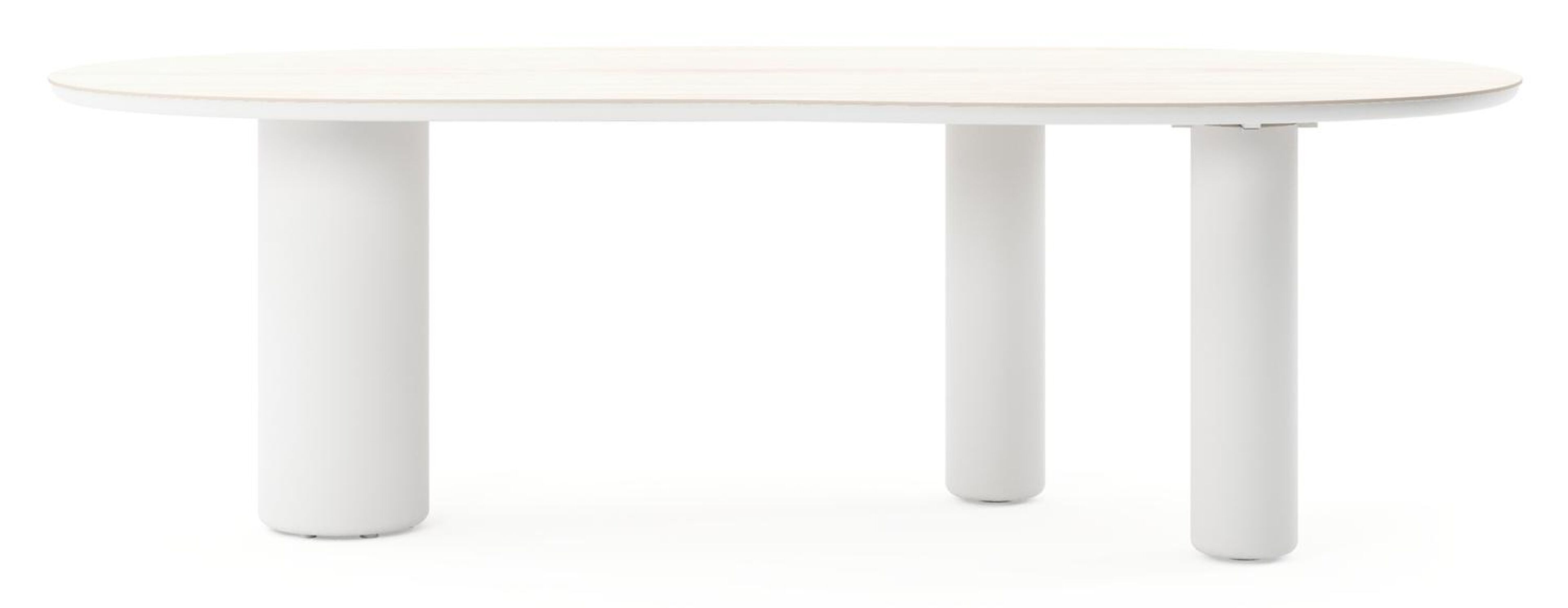 Amico tuintafel organisch in wit aluminium en volkeramiek Travertino Bianco - L 240 x B 110 x H 73.5 cm