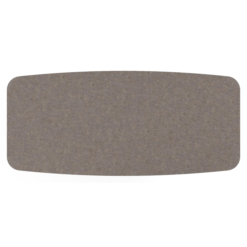 Table de jardin Lacrima forme de bateau en aluminium blanc et céramique pleine Wulong - Lg. 255 x Lrg. 115 x Haut. 73 cm