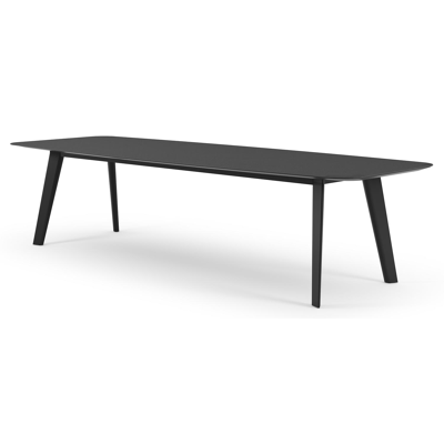Table de jardin Lacrima en aluminium noir et céramique pleine nero black - Lg 315 x Larg. 115 x H 74 cm