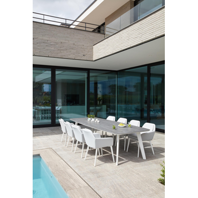 Altera tuinstoel wit-grijs - aluminium en textilene