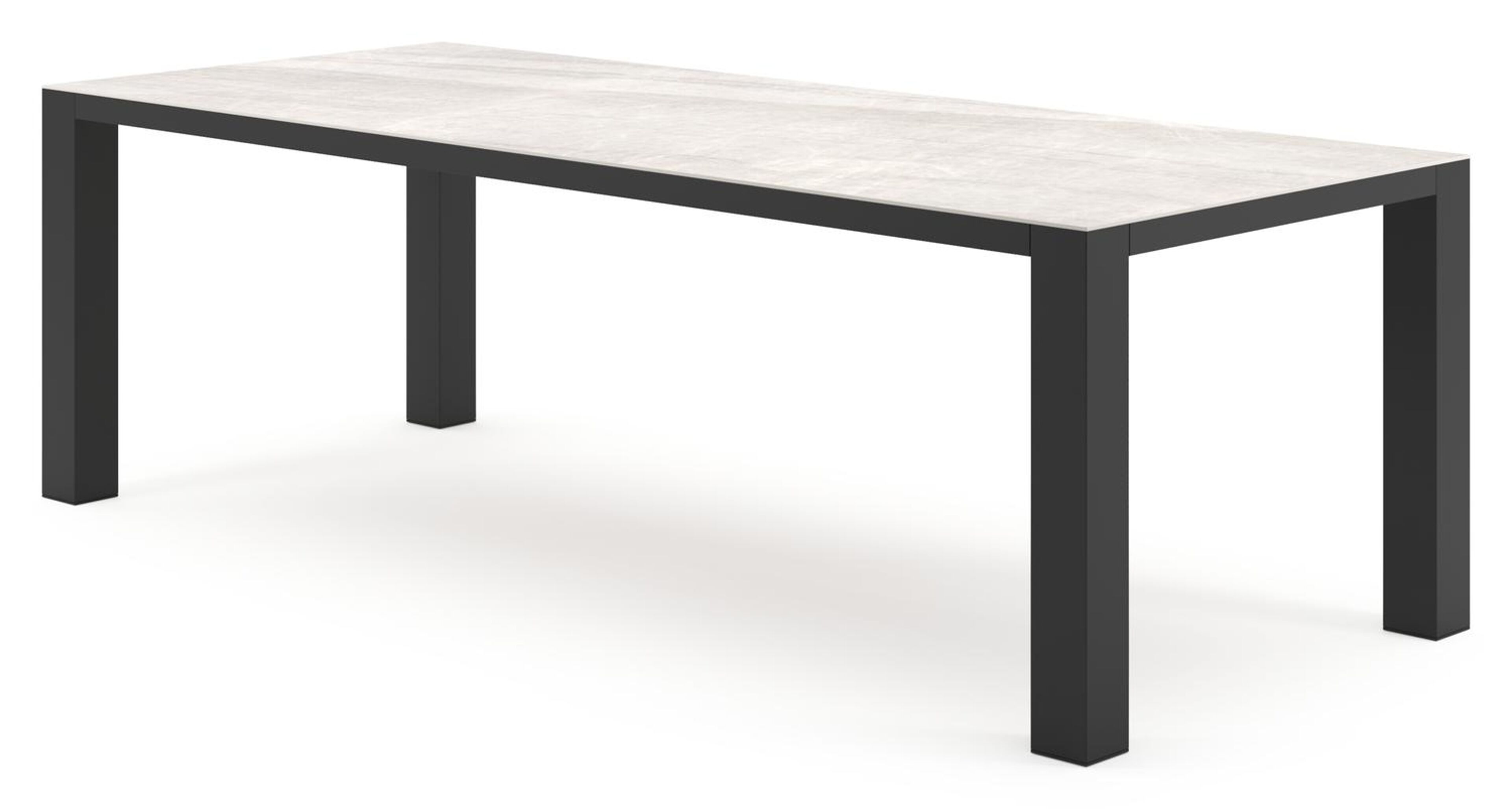 Nano tuintafel rechthoekig in zwart aluminium en volkeramiek Taj Mahal - L 240 x B 100 x H 75 cm