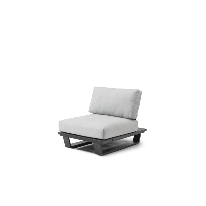 Pagino lounge 1-zit in zwart aluminium