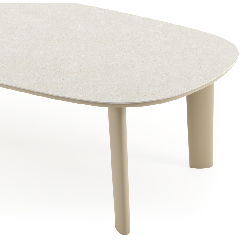 Amico tuintafel bombo in beige aluminium en volkeramiek Shilin - L 270 x B 125 x H 73.5 cm