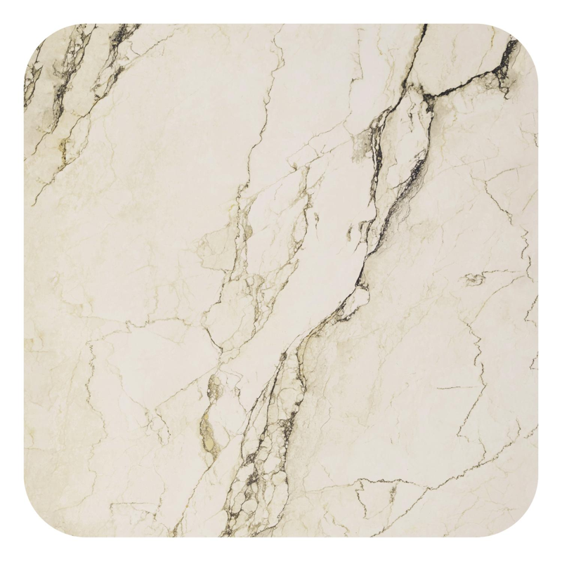 Amico tuintafel afgerond vierkant in zwart aluminium en volkeramiek Colorado Dunes - L 148 x B 148 x H 73.5 cm