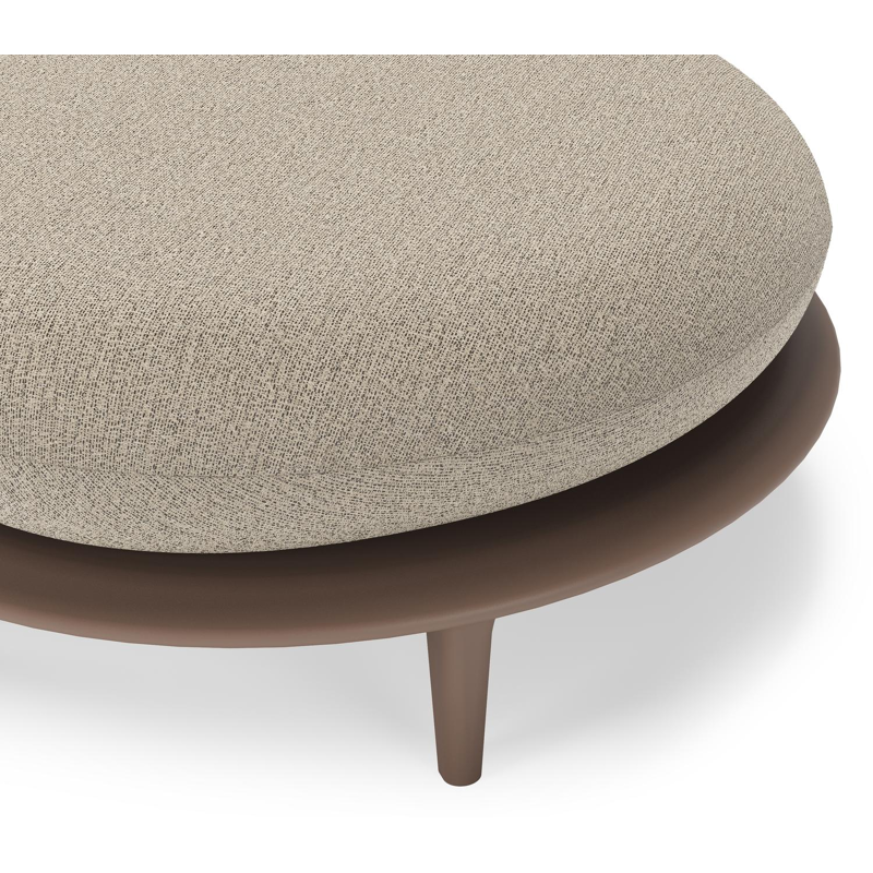 Pouf Bomero en aluminium taupe et coussin en all weather cosytica catania beige