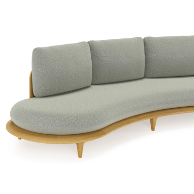 Bomero loungeset in teak met savane leaf all weather sunbrella® luxe kussen