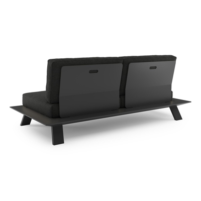 Cesano loungebank in zwart aluminium met chartres sooty all weather Sunbrella® luxe kussen