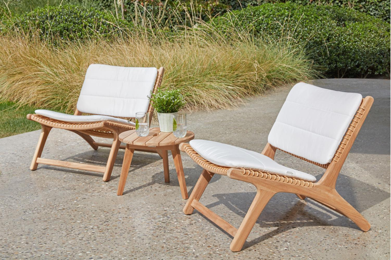 Cosito loungezetel 1-zit in teak en wicker