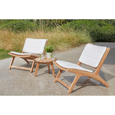 Cosito loungezetel 1-zit in teak en wicker