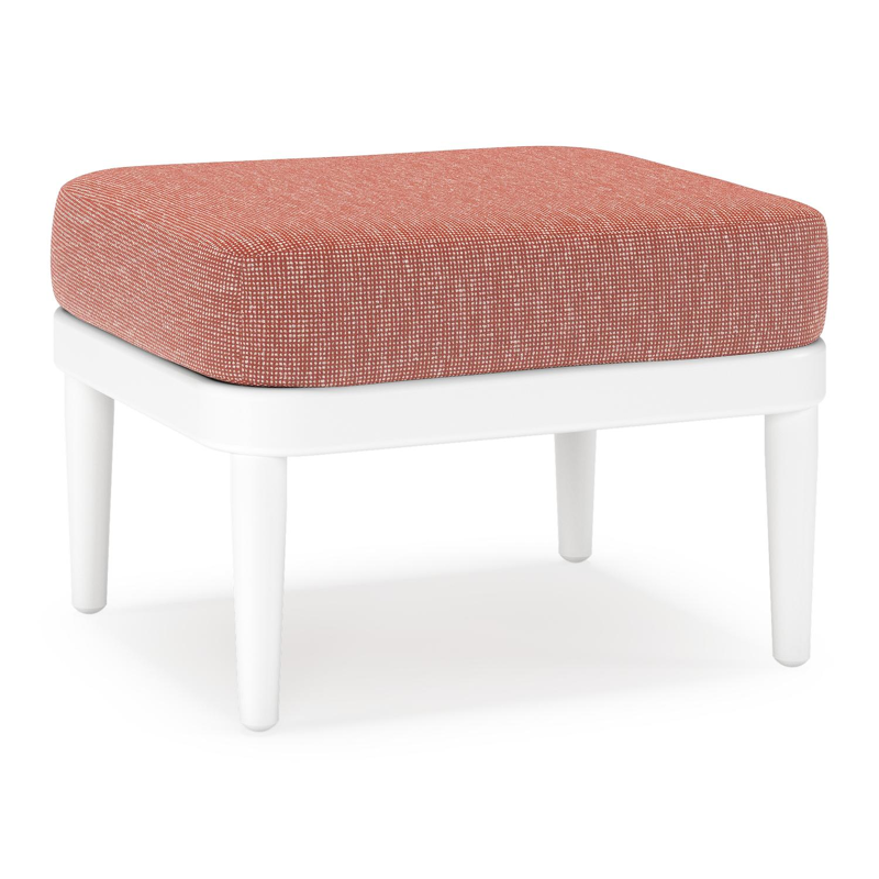 Pouf Orso en aluminium blanc et coussins en all weather sunbrella® luxe Slow Alezan