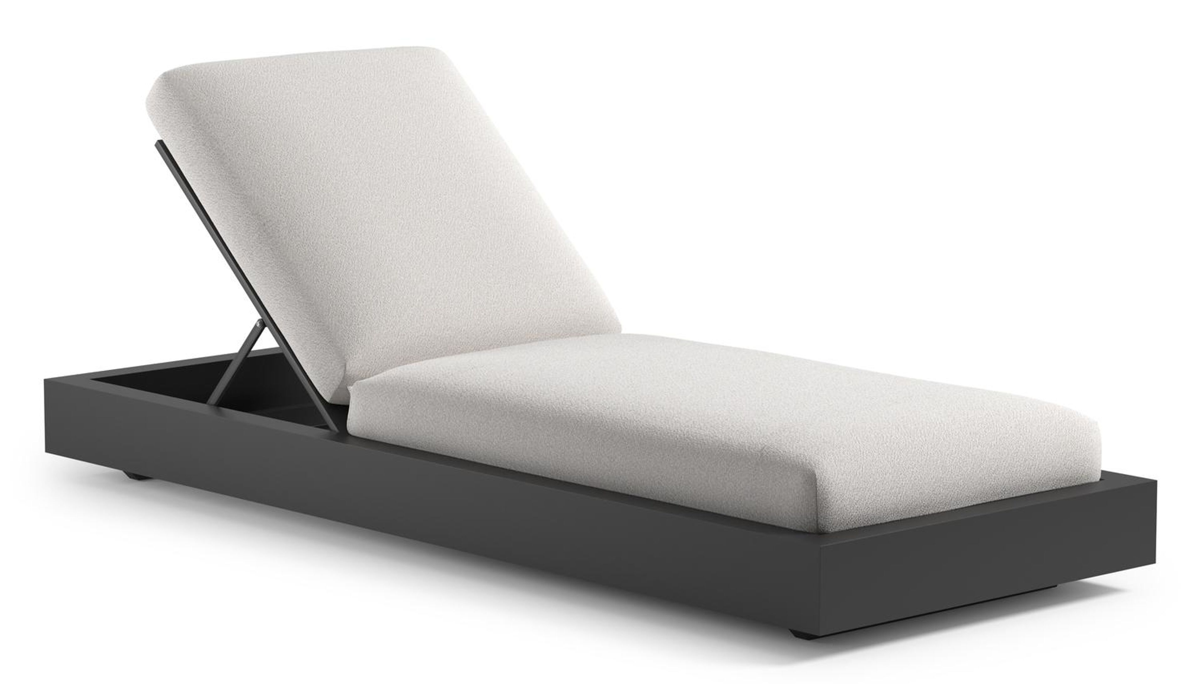 Como verstelbaar ligbed in zwart aluminium met soul optik all weather Solica kussen