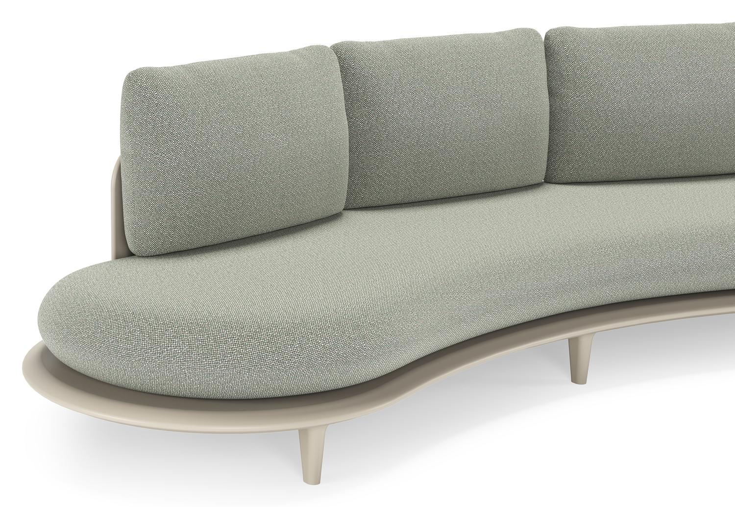 Bomero loungeset in beige aluminium met savane leaf all weather sunbrella® luxe kussen