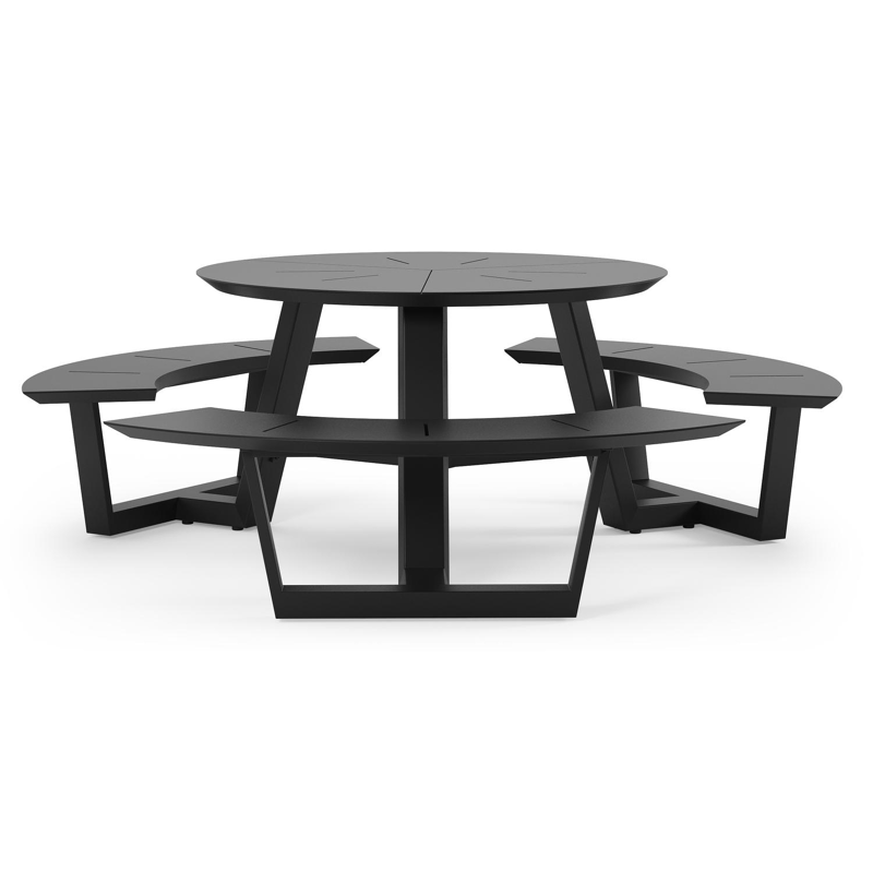 Rondino picknicktafel in zwart aluminium - Dia. 207 cm