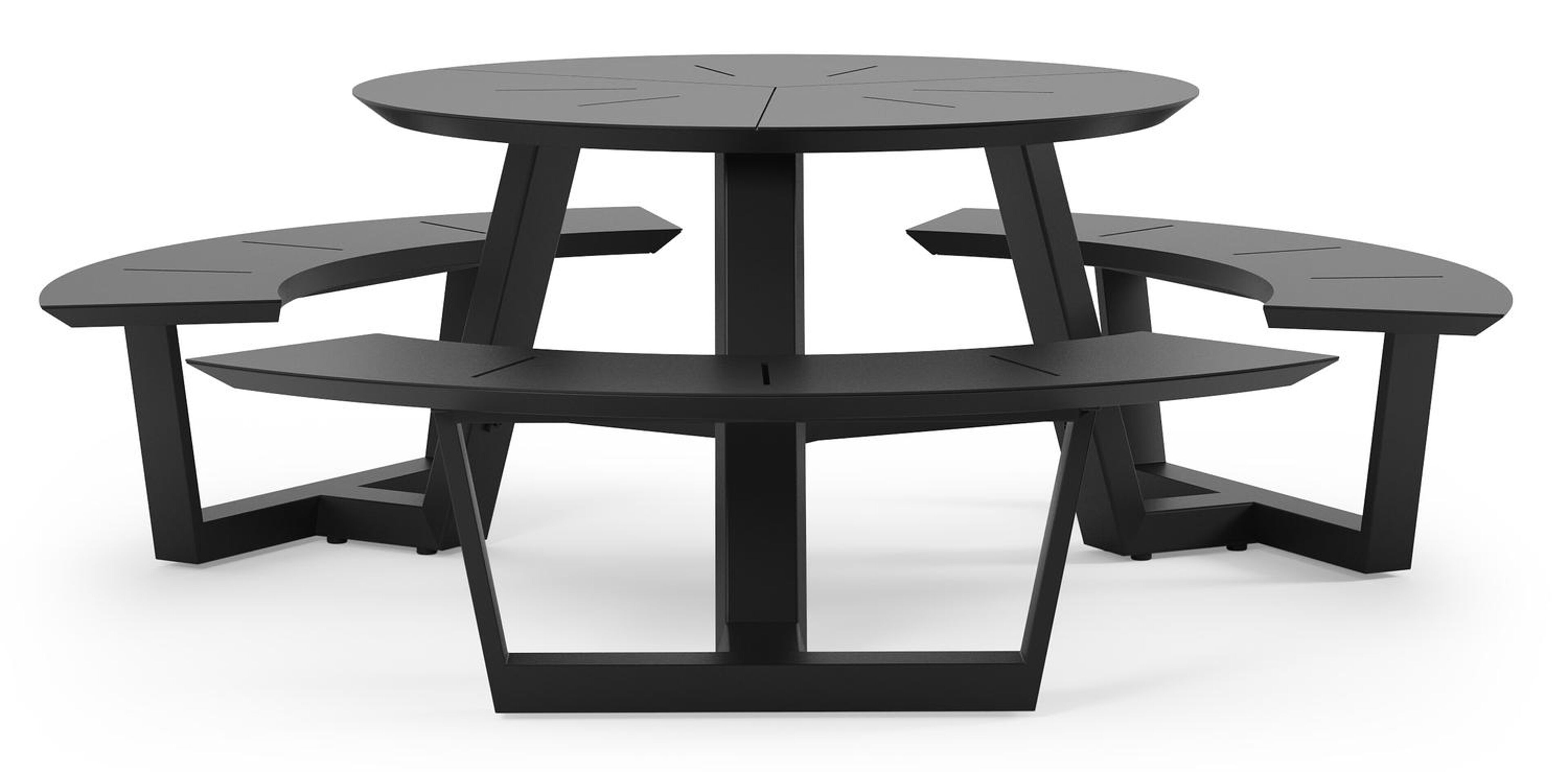 Rondino picknicktafel in zwart aluminium - Dia. 207 cm