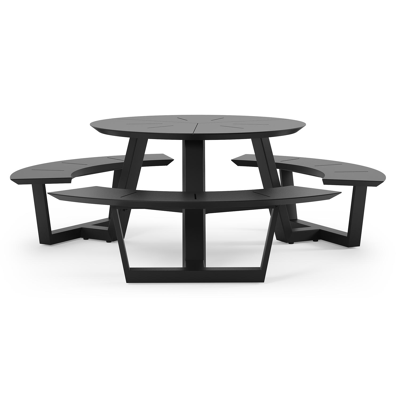 Rondino picknicktafel in zwart aluminium - Dia. 207 cm