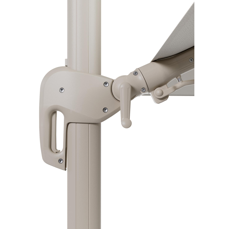 Rufina zweefparasol tiltfunctie in beige aluminium en parasoldoek in All Weather Sunbrella® Luxe Lopi Marble  - L1 400 x L2 300 cm (zonder voet)