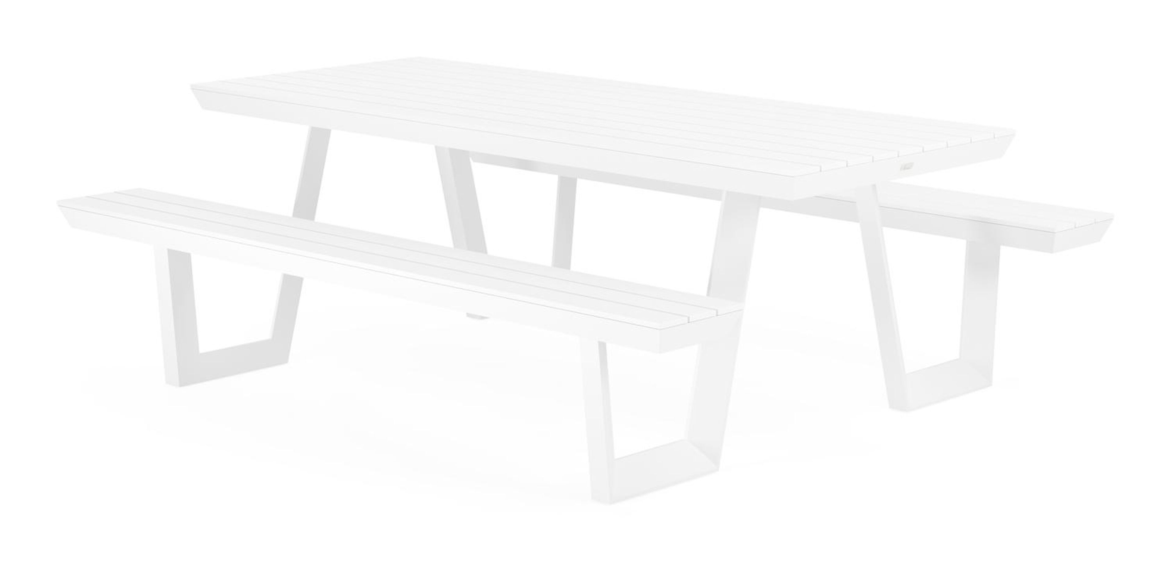 Altura picknicktafel in wit aluminium - L 220 x B 89 x H 74 cm