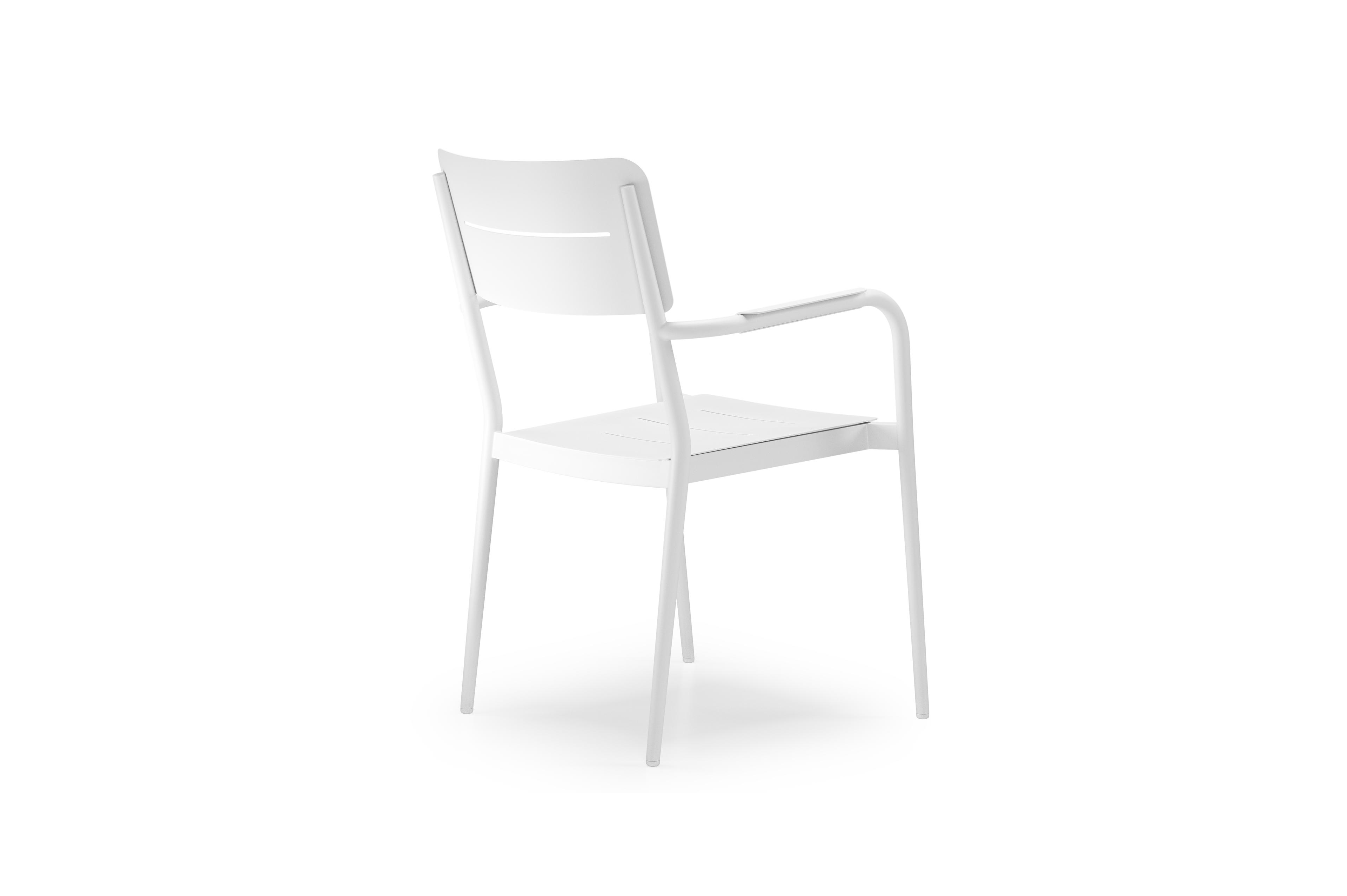 Bahia tuinset in wit aluminium en polywood met 10 Salto tuinstoelen