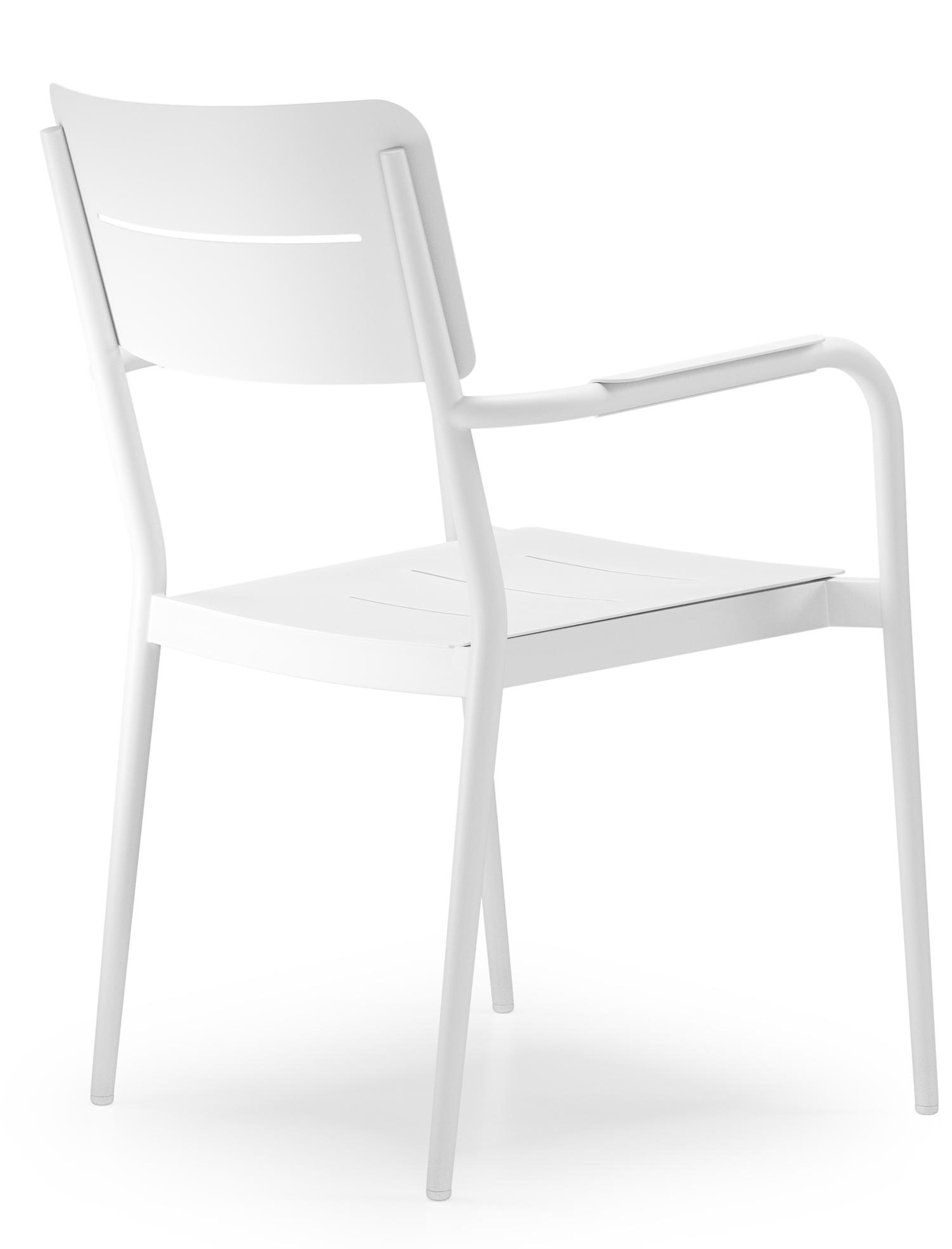 Toma tuinset rechthoekig in wit aluminium en sintered stone beige met 6 Salto tuinstoelen