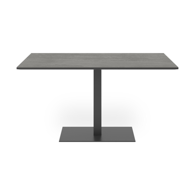 Piemonte tuintafel in zwart aluminium en volkeramiek aspen grey - L 140 x B 80 x H 72,5 cm