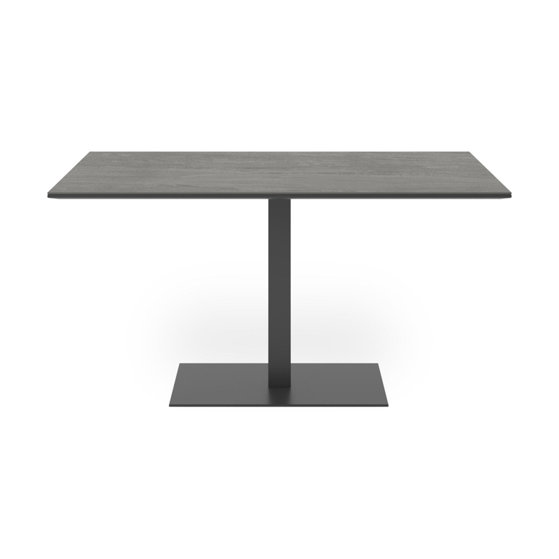 Piemonte tuintafel rechthoekig in zwart aluminium en volkeramiek aspen grey - L 140 x B 80 x H 73 cm