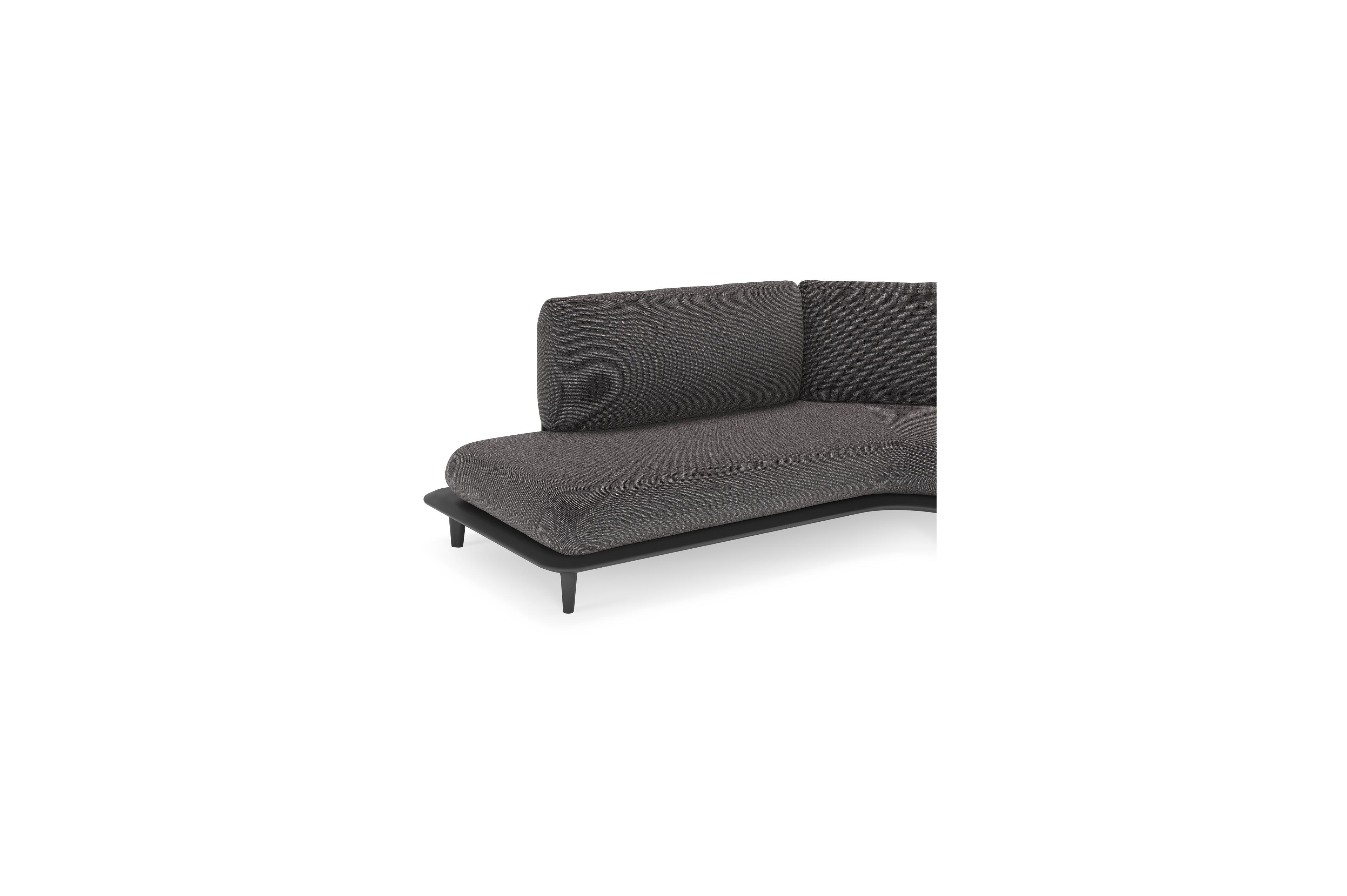 Bomero loungehoek in zwart aluminium met firenze tunder all weather solica kussen