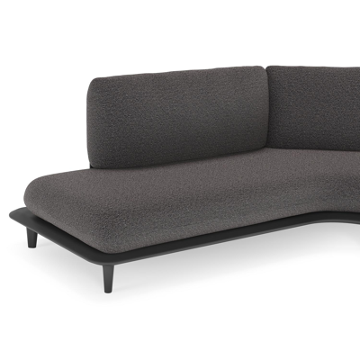 Bomero loungehoek in zwart aluminium met firenze tunder all weather solica kussen