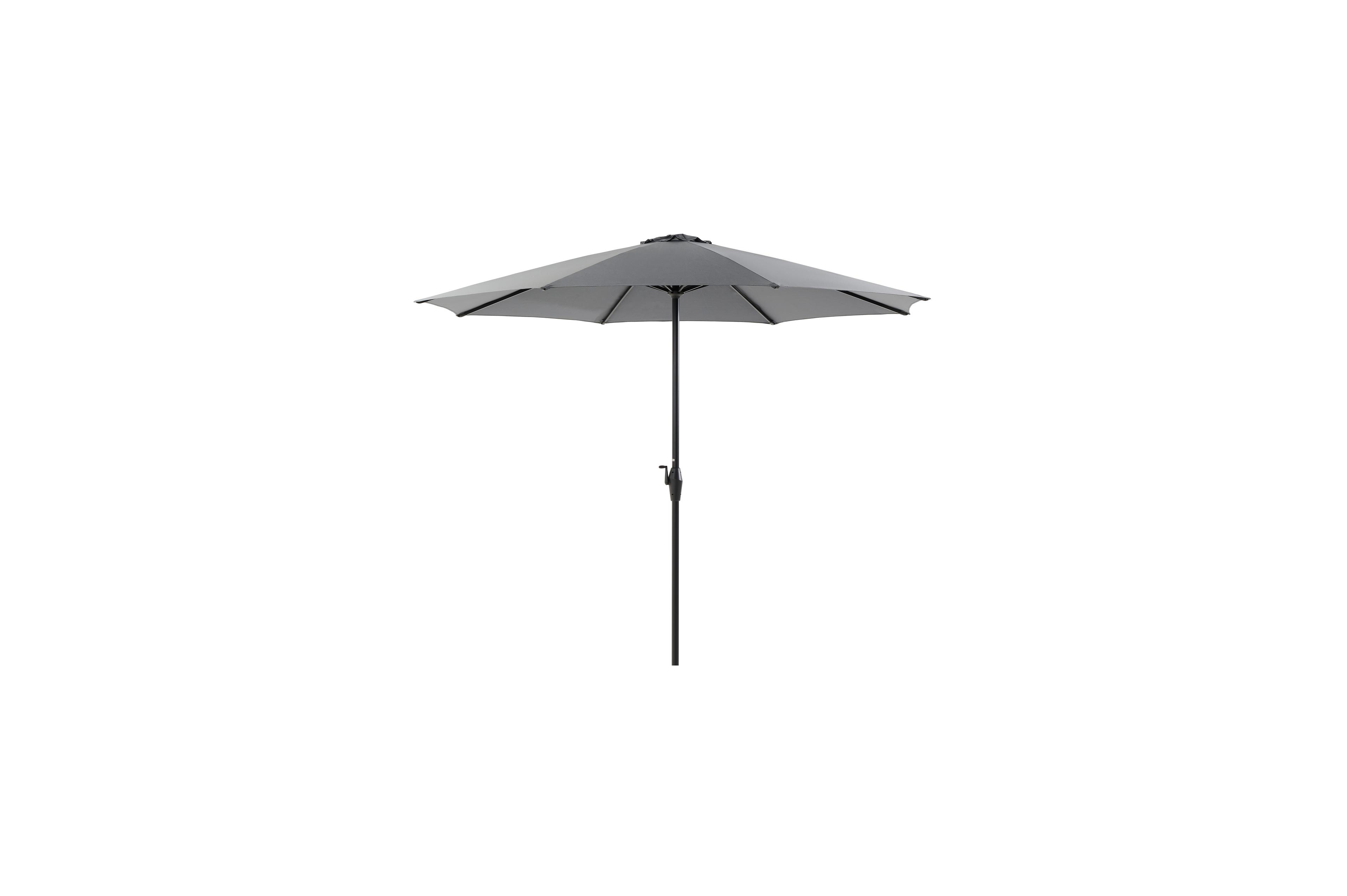 Parasol déporté Viola en aluminium noir avec toile de parasol en weather+ softtouch gris - Dia. 350 cm (sans pied de parasol)