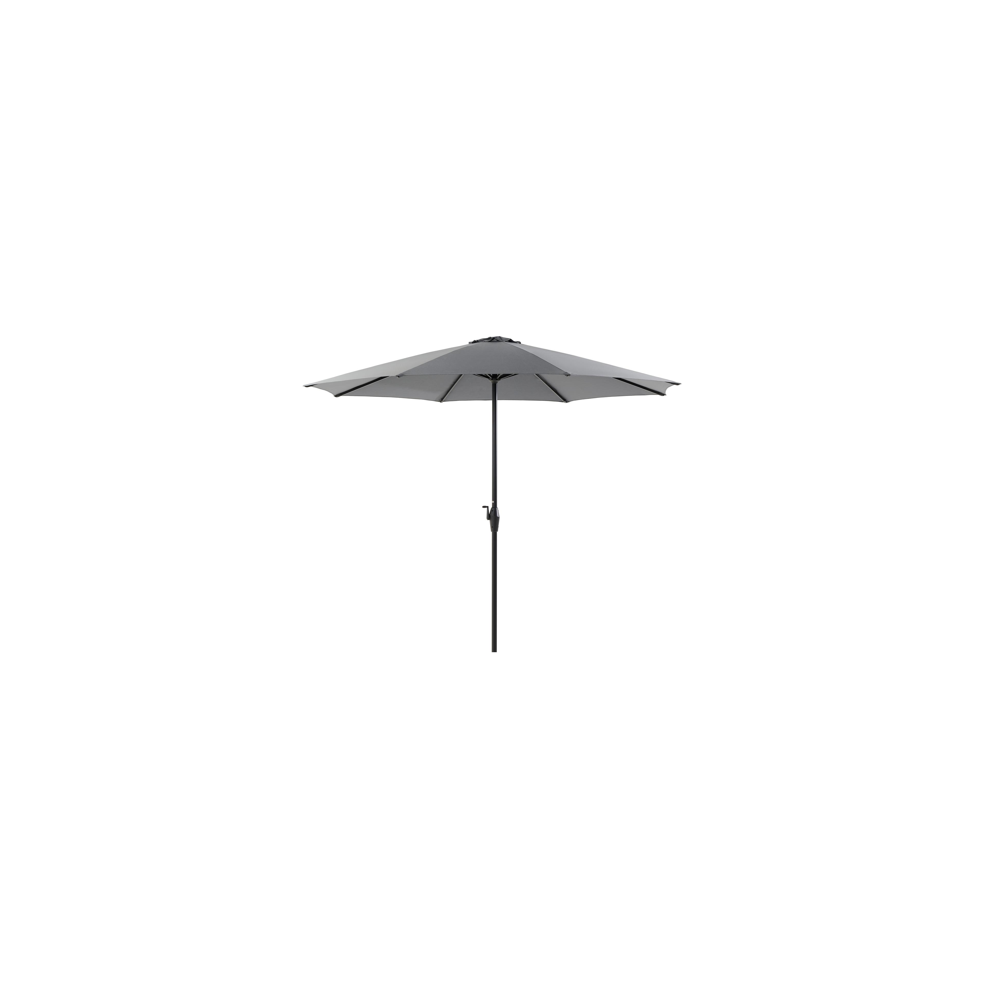 Parasol déporté Viola en aluminium noir avec toile de parasol en weather+ softtouch gris - Dia. 350 cm (sans pied de parasol)