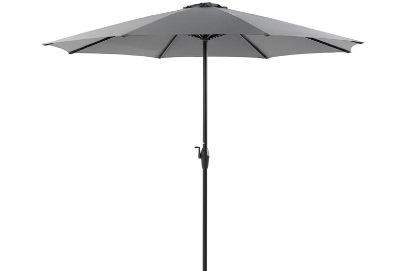 Viola staanparasol in zwart aluminium met grijs weather+ softtouch parasoldoek - Dia. 350 cm (zonder voet)