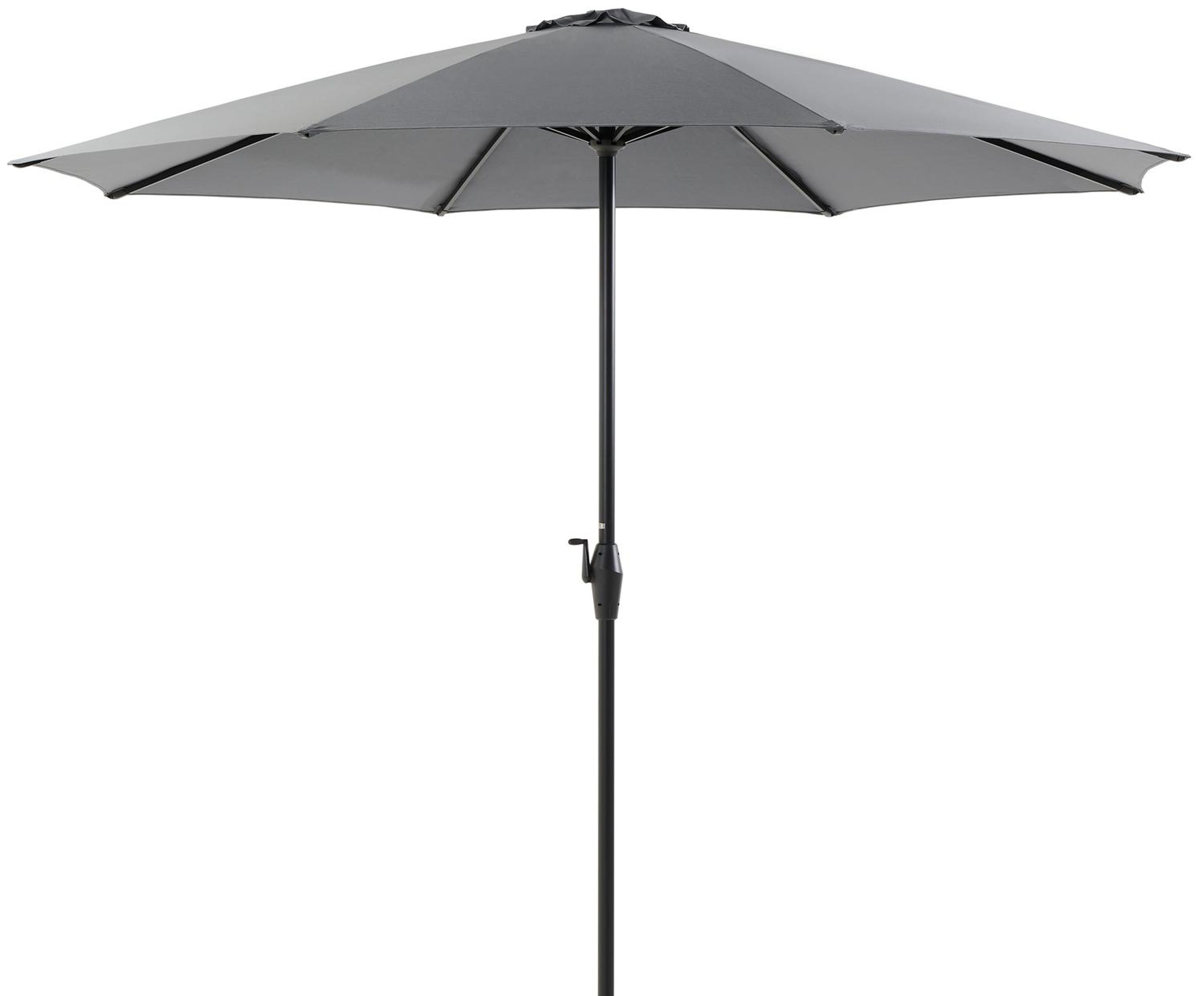 Viola staanparasol in zwart aluminium met grijs weather+ softtouch parasoldoek - Dia. 350 cm (zonder voet)