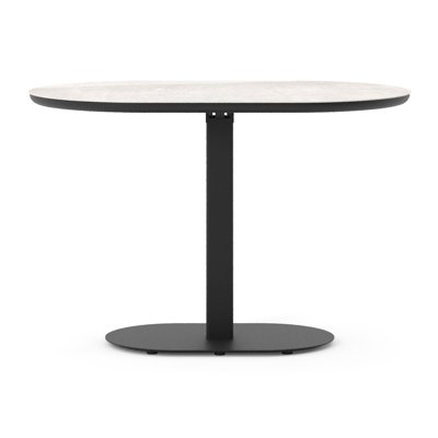 Teramo tuintafel bombo in zwart aluminium en volkeramiek Taj Mahal - L 110 x B 70 x H 73.7 cm