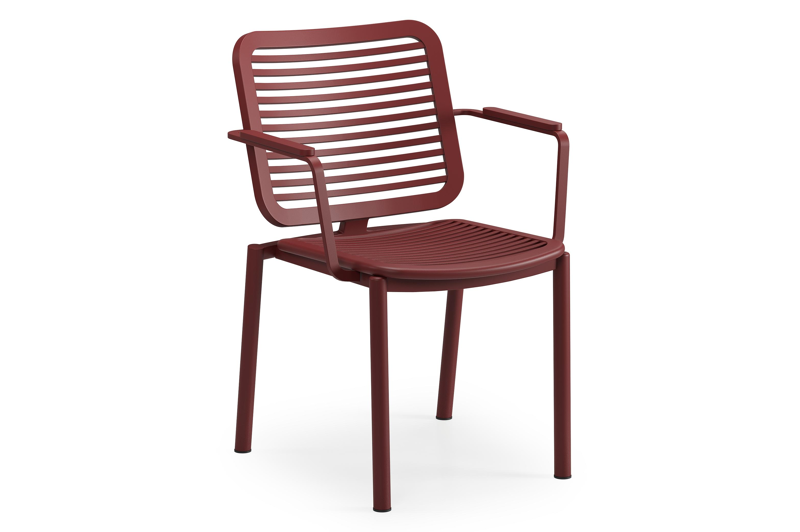 Fano tuinstoel in ruby aluminium