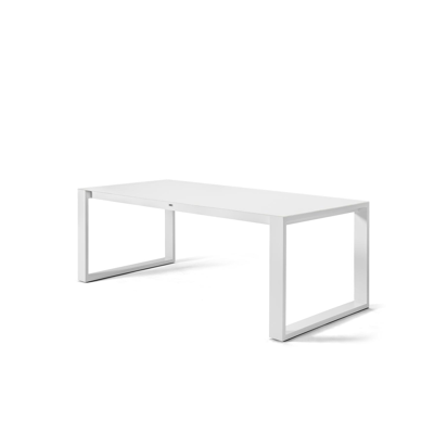 Verato tuintafel in wit aluminium met tafelblad in volkeramiek - L 280 x B 110 cm