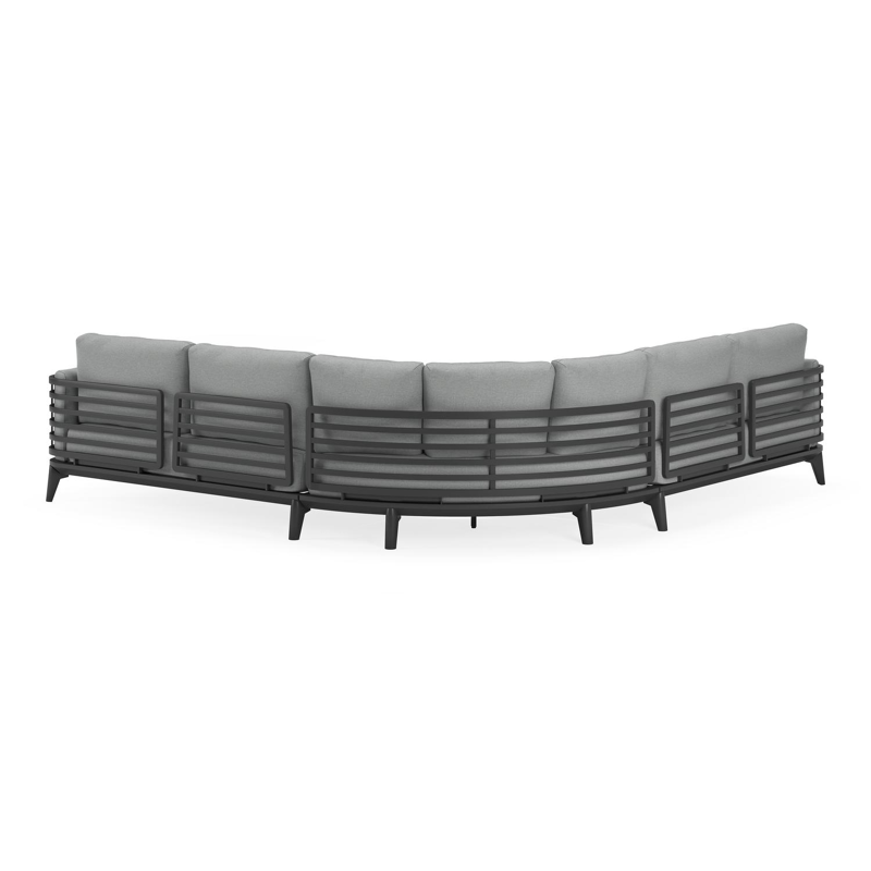 Mosa loungeset in zwart aluminium met grijs weather+ softtouch en loungetafel