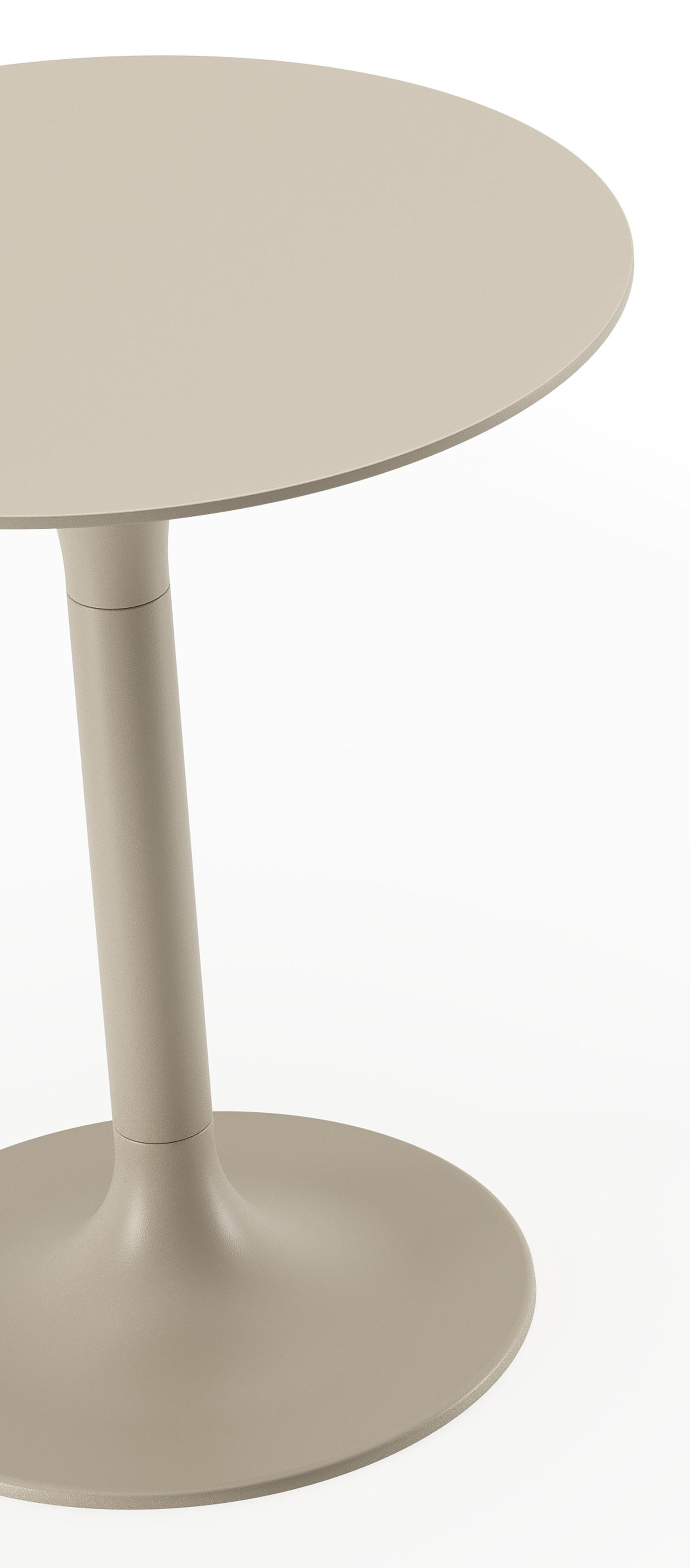 Table d'appoint Fano en aluminium beige - Diam. 43 x Haut. 49 cm