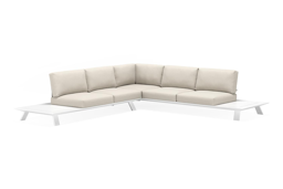 3-zit hoek links/rechts + 2-zit + zijtafels