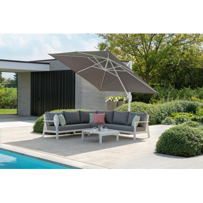 Aurano loungetafel in wit aluminium - L 85 x B 83 x H 32 cm