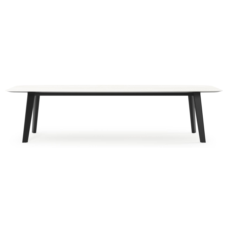 Lacrima tuintafel bootvorm in zwart aluminium en volkeramiek calista - L 315 x B 115 x H 73 cm