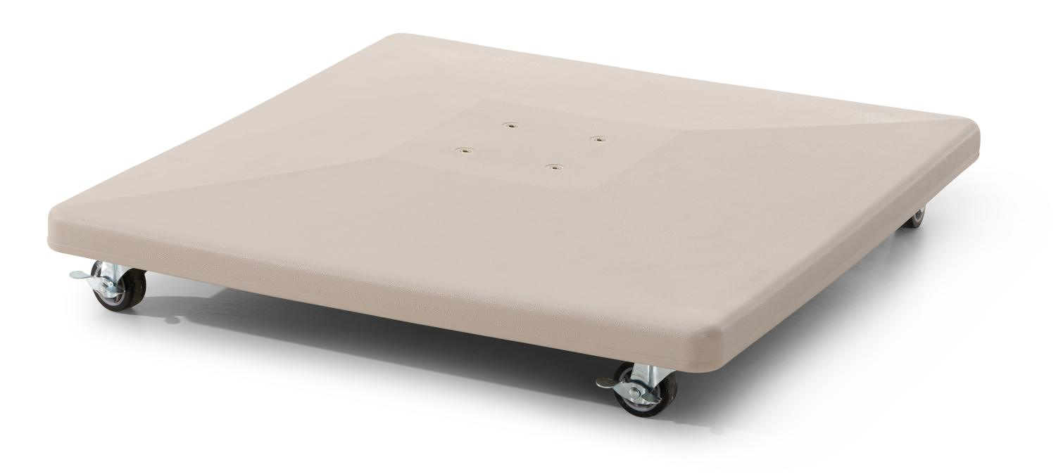 Calpe parasolvoet in beige beton 70 kg met wielen