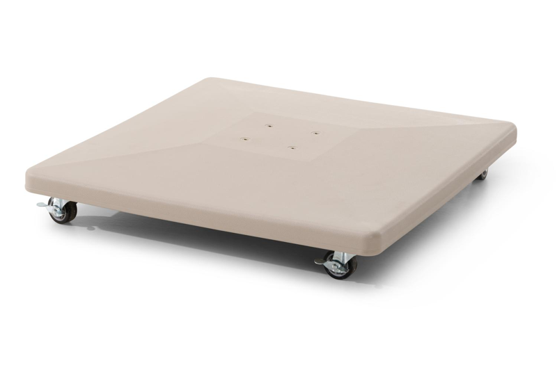 Calpe parasolvoet in beige beton 70 kg met wielen