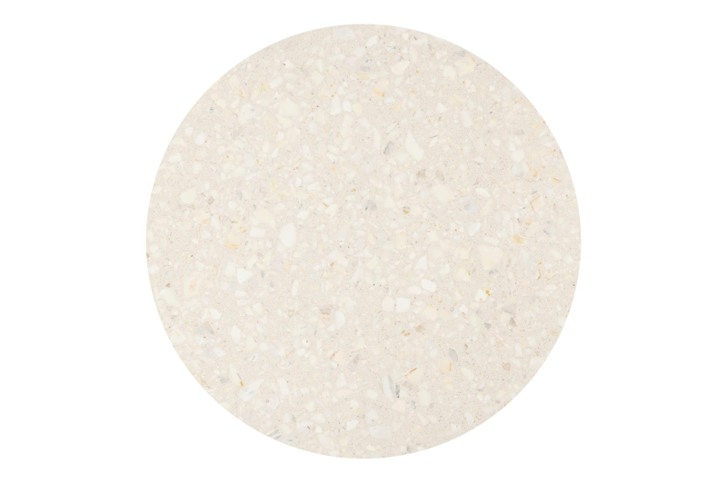 Table de jardin Fano ronde en aluminium beige et céramique pleine Retrostone Diam. 148 x Haut. 74 cm