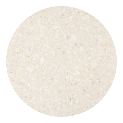 Table de jardin Fano ronde en aluminium beige et céramique pleine Retrostone Diam. 148 x Haut. 74 cm